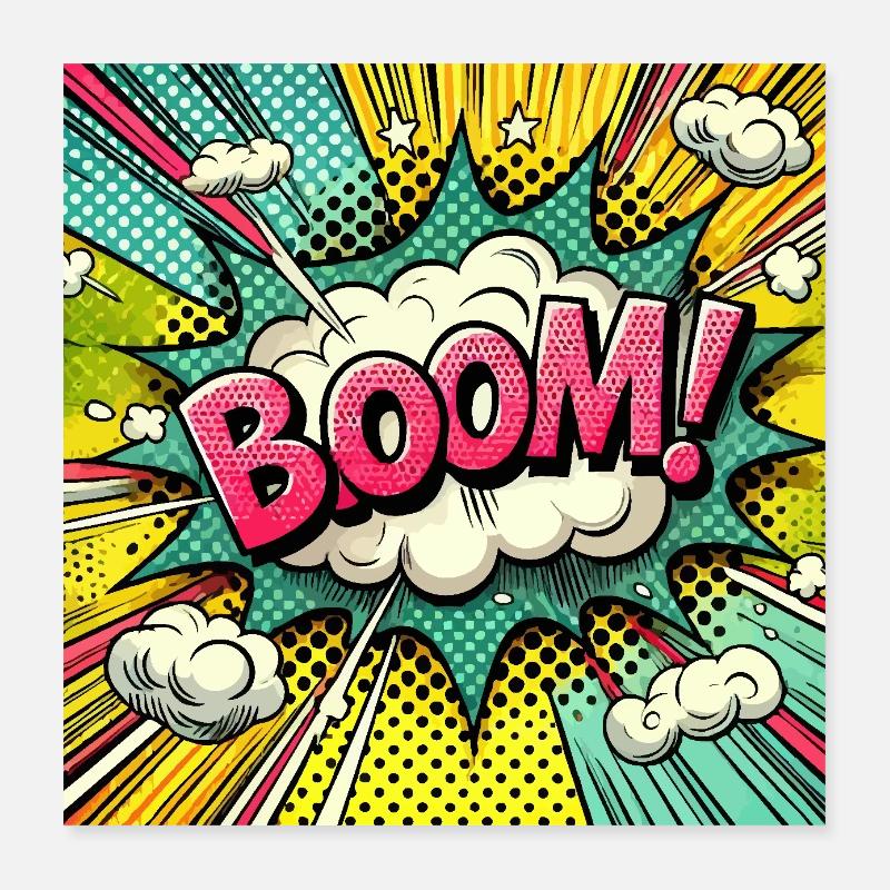 BOOM! - Comic Book Blast Poster 16" x 16" (40x40 cm)