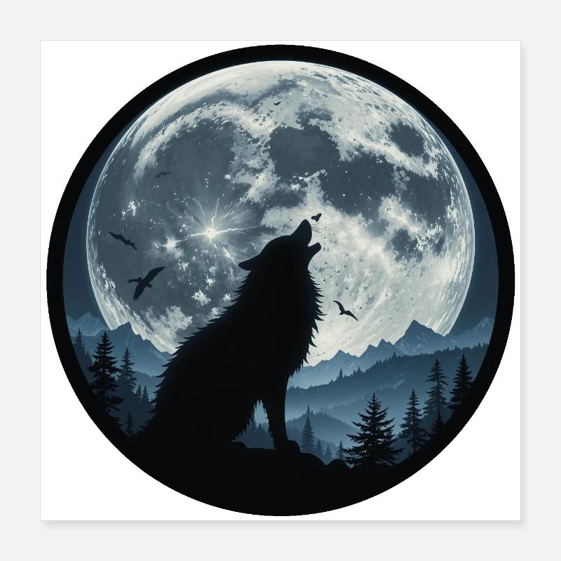 Heulender Wolf 3458647 Poster 40x40 cm