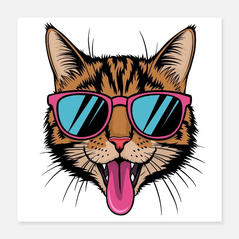 Catitude Shades Poster 16" x 16" (40x40 cm)