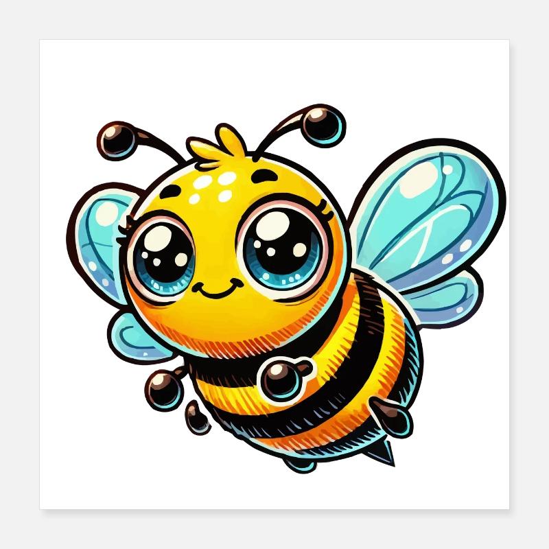Bande dessinée abeille Poster 40 x 40 cm