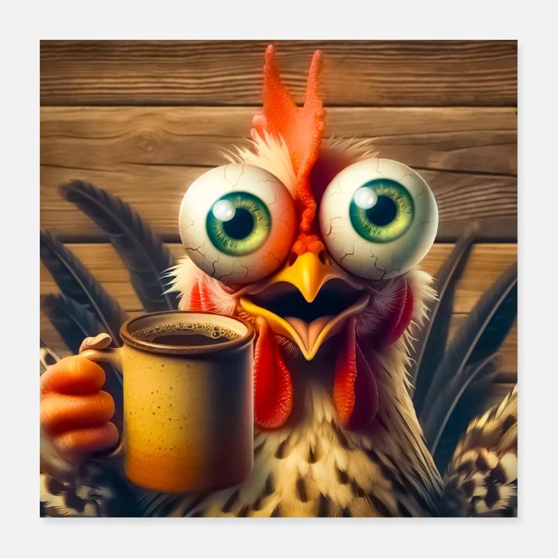 Poulet Poster 40 x 40 cm