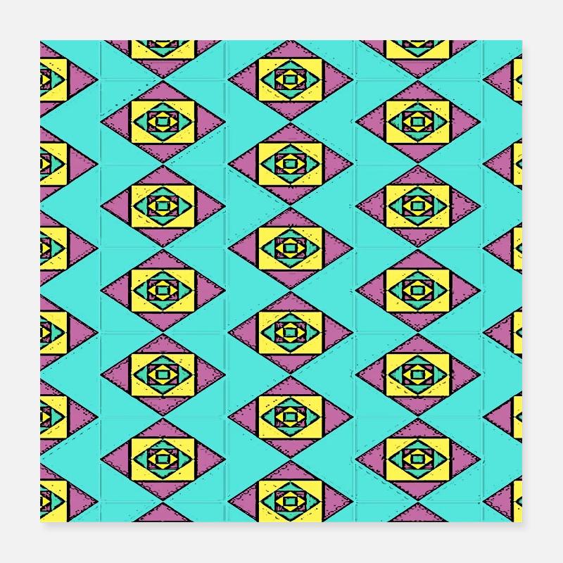 Repetitiver Kubismus Poster 40x40 cm