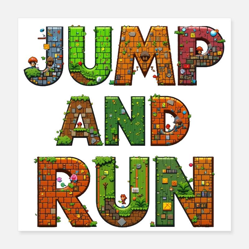 Jump and Run 2 Poster 16" x 16" (40x40 cm)