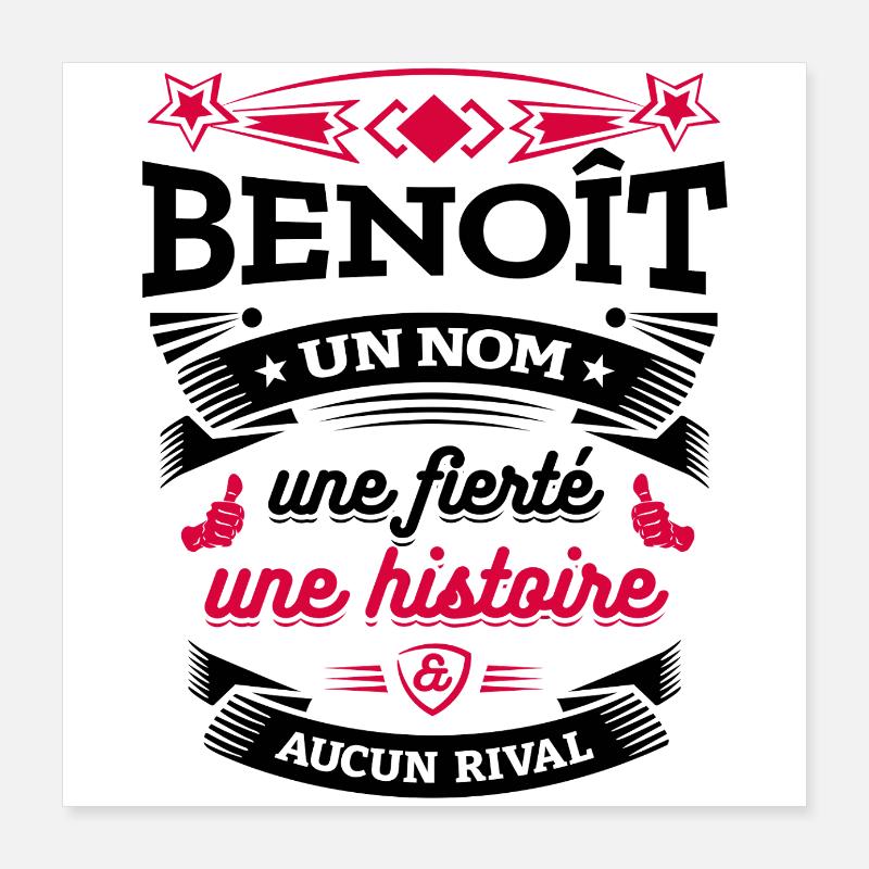 BENOÎT UN NOM UNE FIERTÉ AUCUN RIVAL Poster 40 x 40 cm