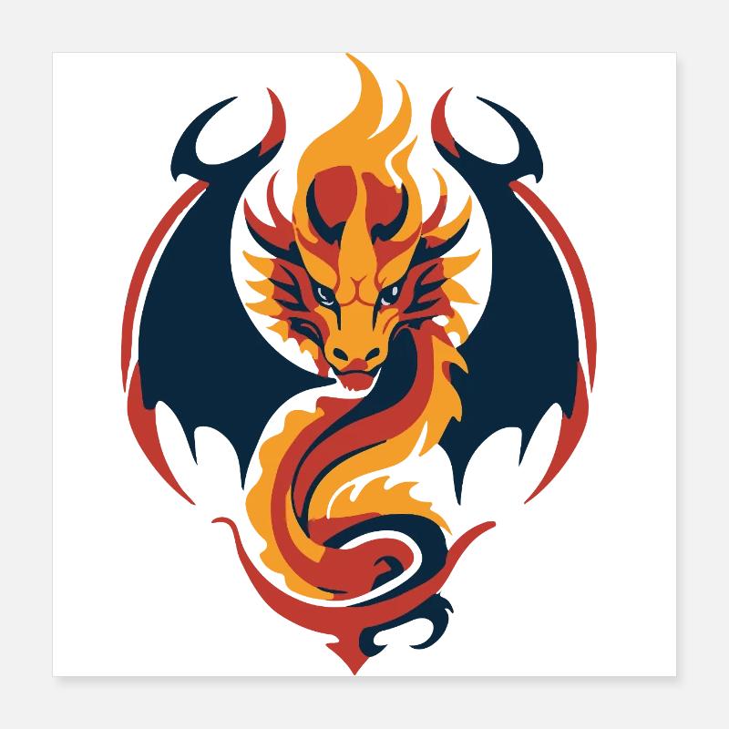 Drache Poster 40x40 cm