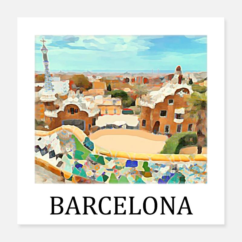 Parc Güell de Barcelone Poster 40 x 40 cm