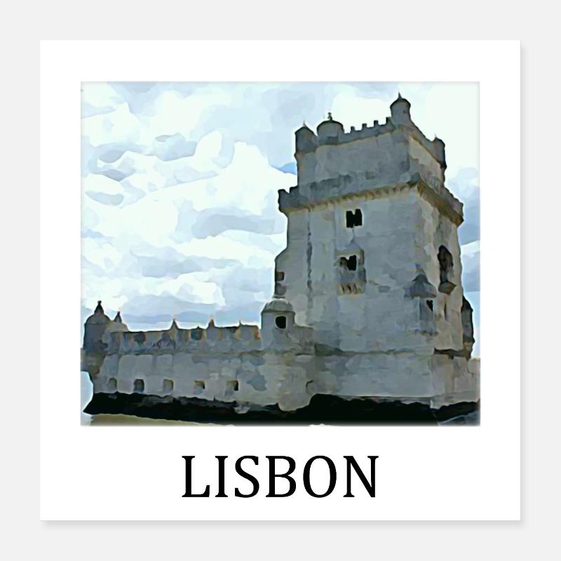 Lisbon Belém Tower Poster 16" x 16" (40x40 cm)