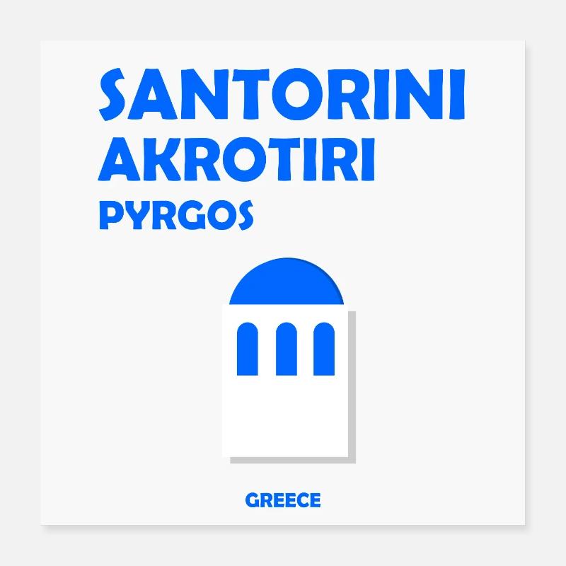 Santorini Greece Poster 16" x 16" (40x40 cm)