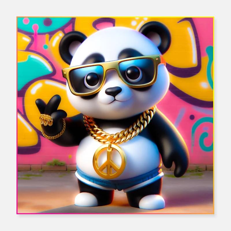 Cool Panda Poster 16" x 16" (40x40 cm)