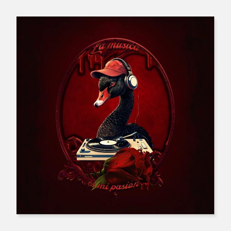The black swan, which symbolizes creativity Poster 16" x 16" (40x40 cm)
