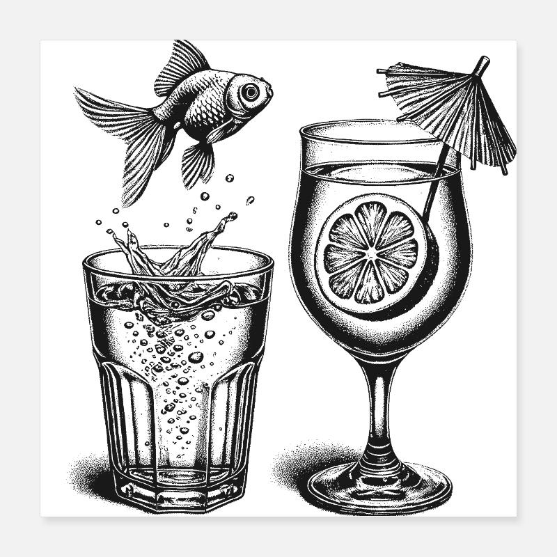 Goldfisch Poster 40x40 cm