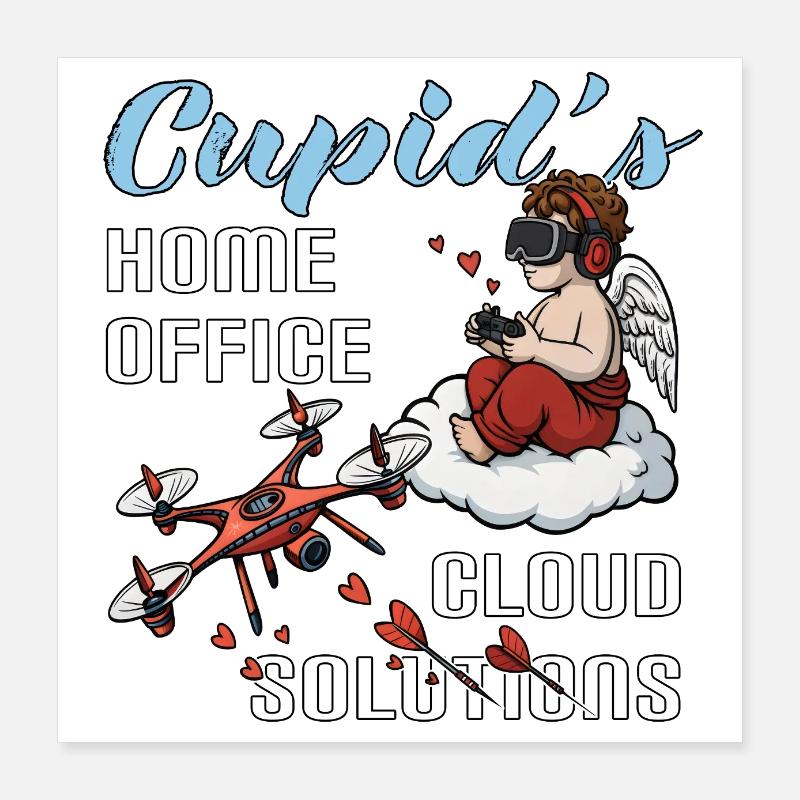 Cupidon Home Office Saint-Valentin Poster 40 x 40 cm