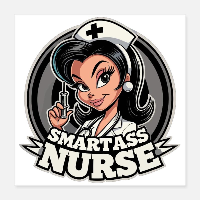 Klugscheißer Krankenschwester witzig Geschenk Poster 40x40 cm