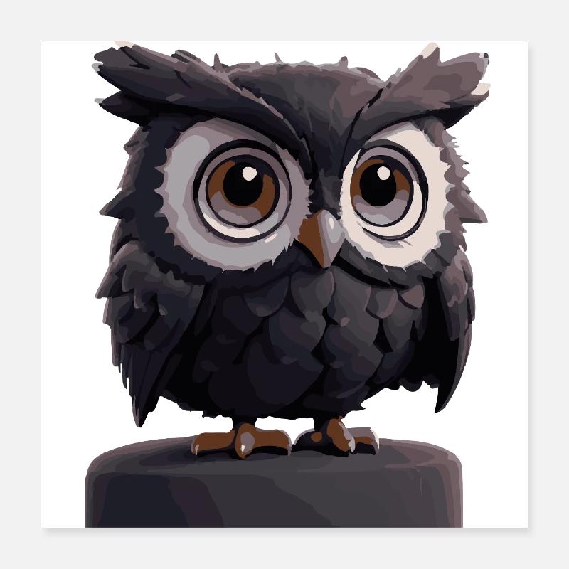 Eule Comic Poster 40x40 cm