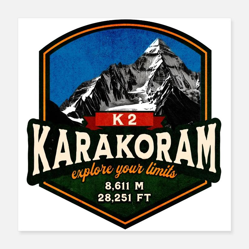 K2 KARAKORAM Poster 40 x 40 cm