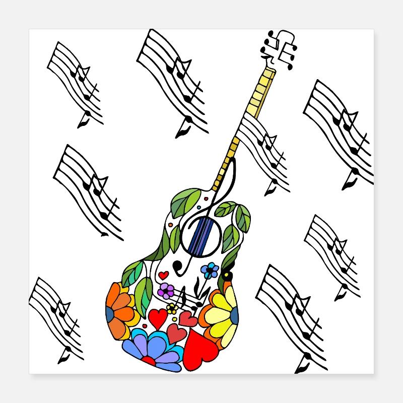 Guitare Poster 40 x 40 cm