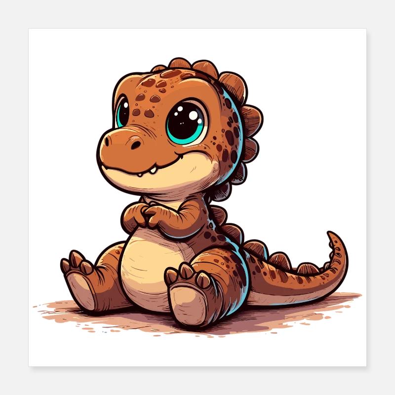 T-Rex Mignon Bébé Dino Bébé Dinobaby Cadeau Poster 40 x 40 cm