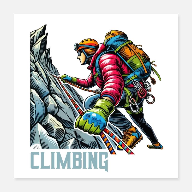 Bergsteiger Climbing Poster 40x40 cm