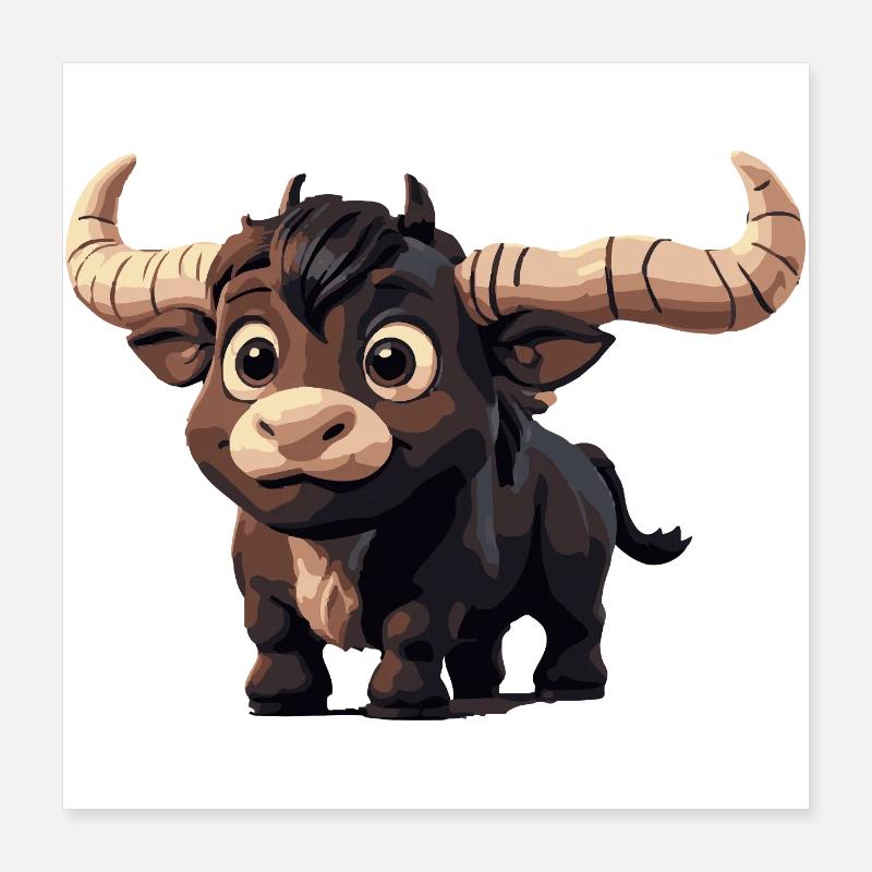 Taureau Bande dessinée Poster 40 x 40 cm
