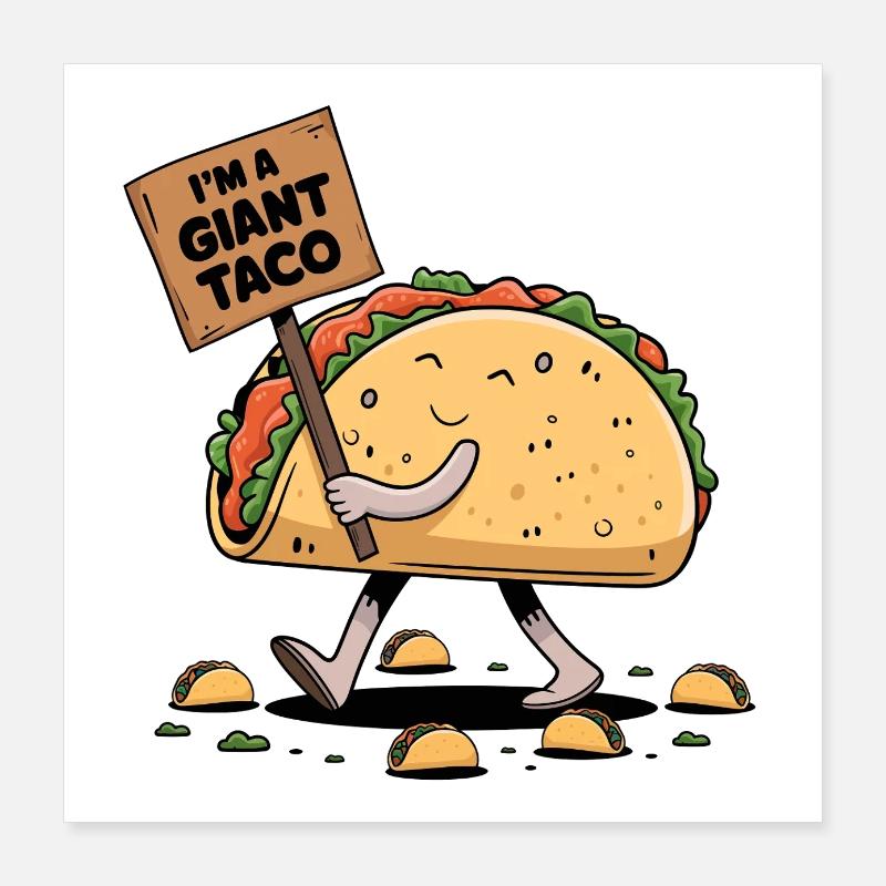 Je suis un taco géant Poster 40 x 40 cm