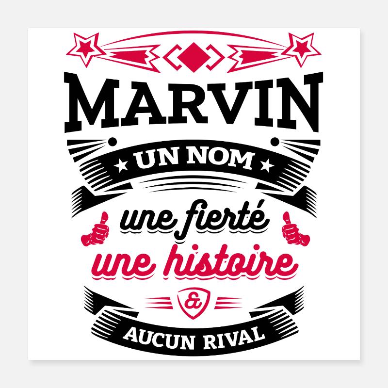MARVIN PARFAIT - PRENOM MARVIN Poster 40 x 40 cm