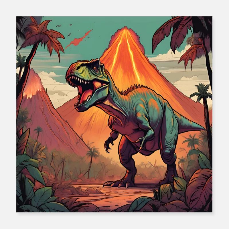 T-Rex Dinosaurier Dinosaure Poster 40 x 40 cm