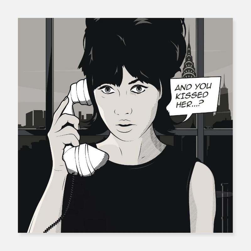 ET VOUS L’AVEZ EMBRASSÉE ? Poster 40 x 40 cm