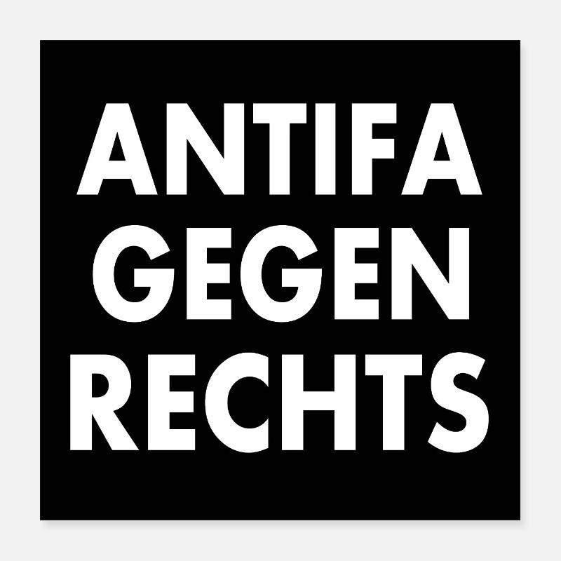 Antifa gegen rechts Poster 40x40 cm