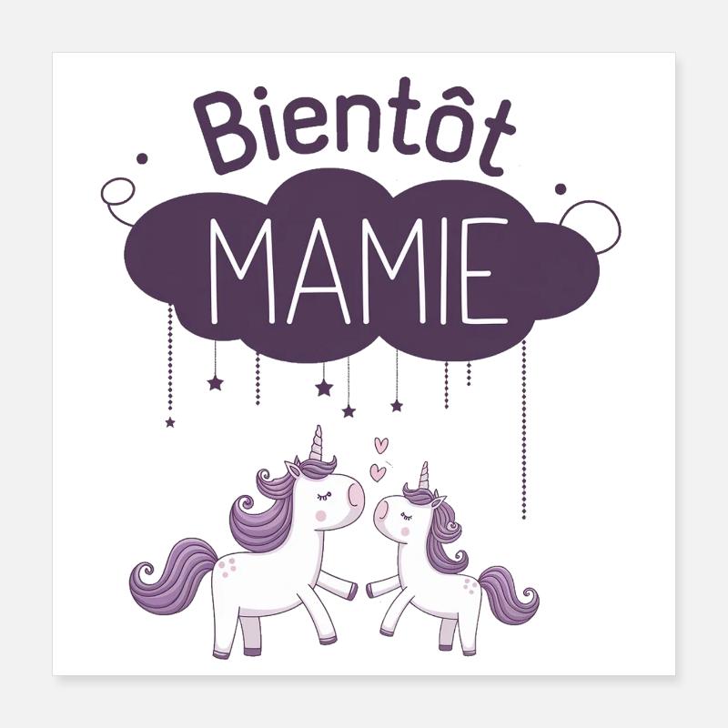 Bald Oma Zukünftige Großmutter Poster 40x40 cm