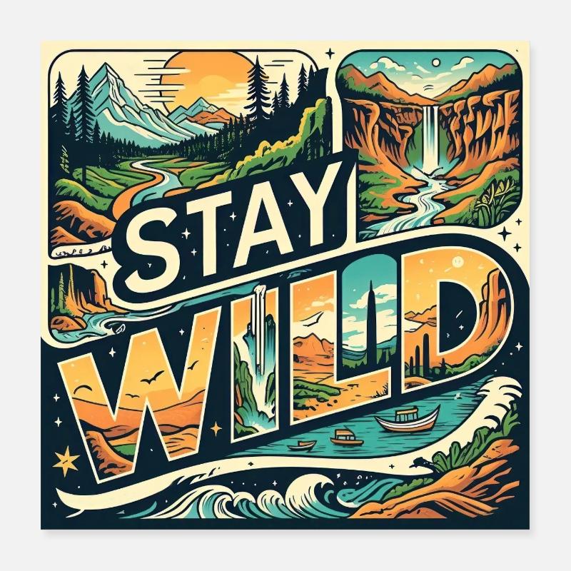 Restez sauvage Poster 40 x 40 cm