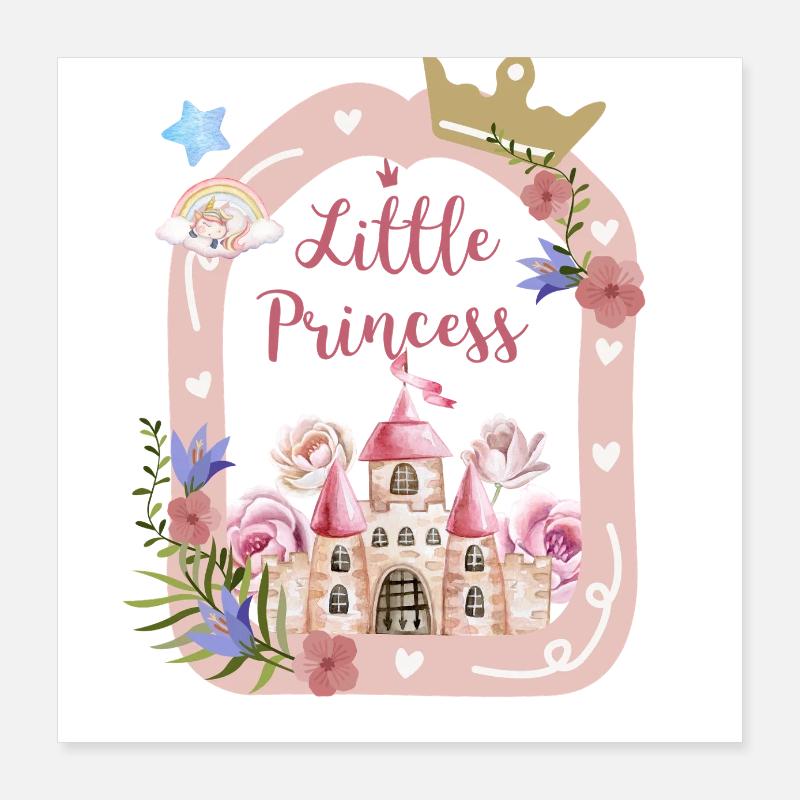 princesse castle and roses Poster 40x40 cm