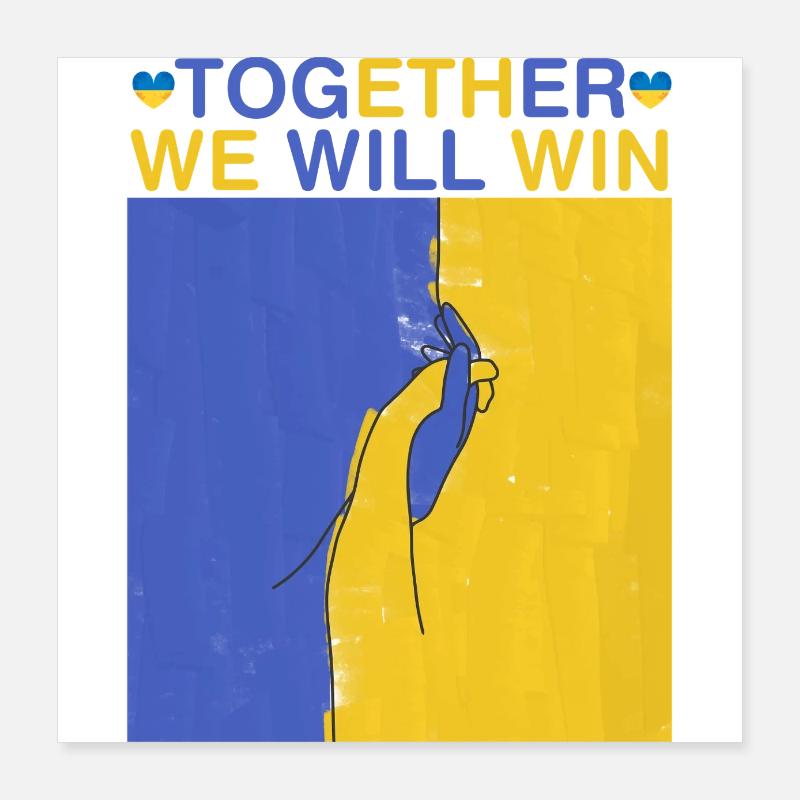 Ukraine - gemeinsam werden wir gewinnen Poster 40x40 cm