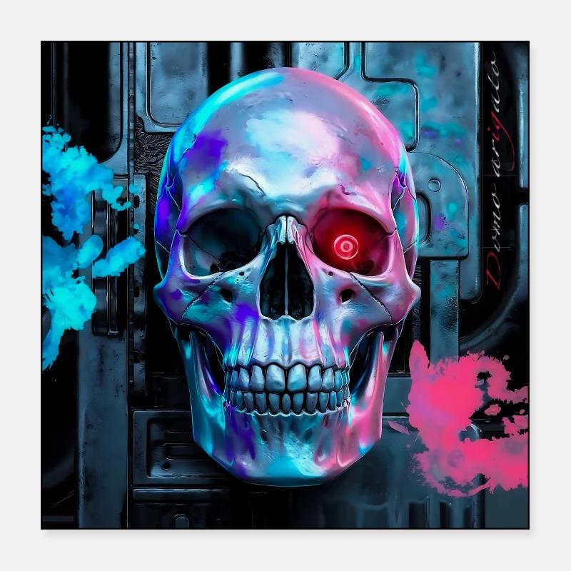 Domo arigato Schädel Poster 40x40 cm
