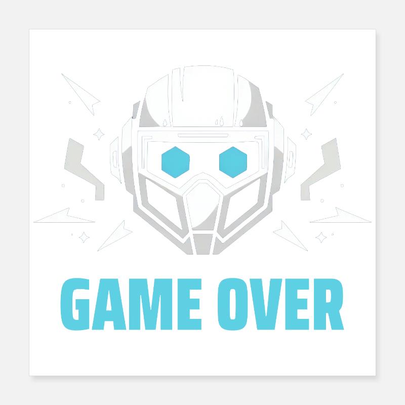 Futuristisches Headset - "Game Over" Poster 40x40 cm