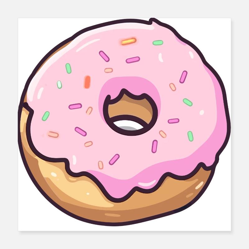 Pink Sugar Donut Poster 16" x 16" (40x40 cm)