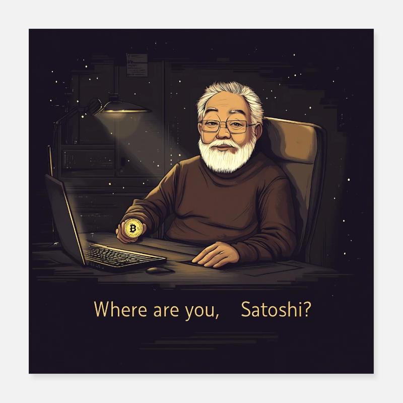 Bitcoin Satoshi Poster 40x40 cm