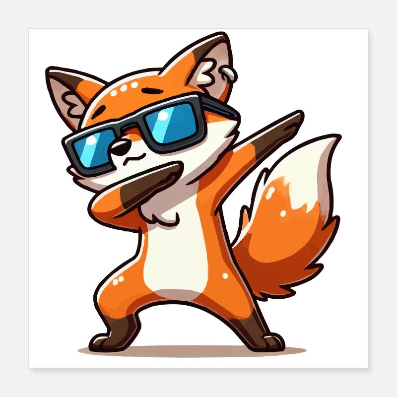 fuchs tier dabbing Poster 40x40 cm