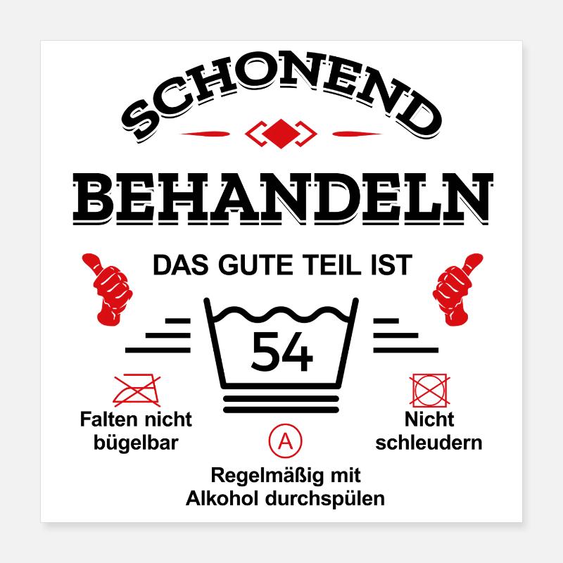 HANDLE MIT SORGFALT – 54 JAHRE PERFEKTION Poster 40x40 cm