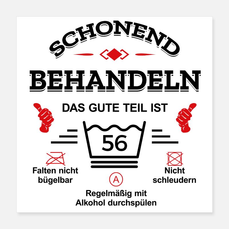 HANDLE MIT SORGFALT – 56 JAHRE PERFEKTION Poster 40x40 cm
