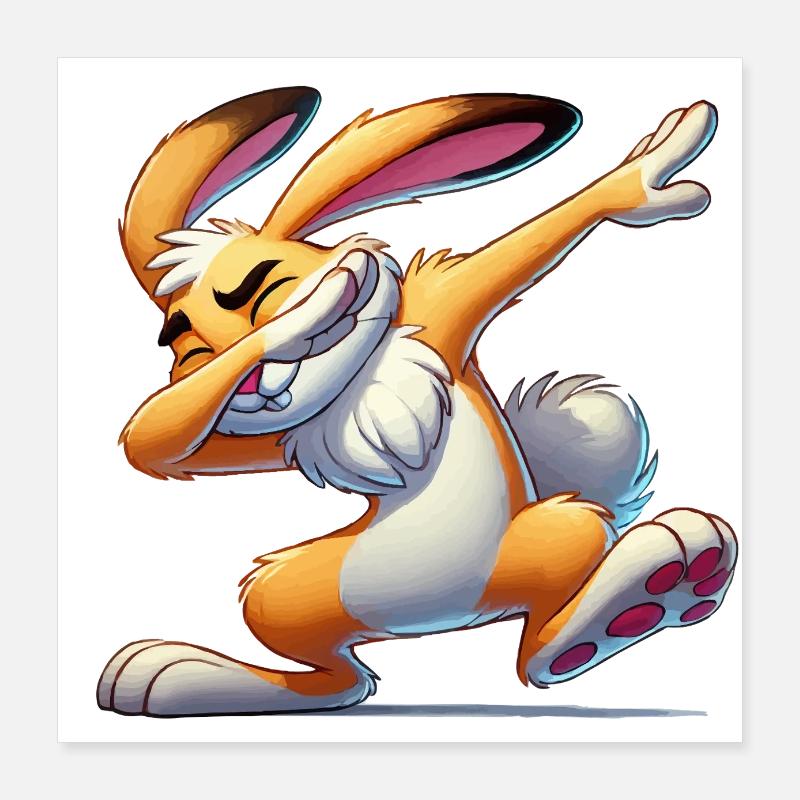 Bande dessinée Bunny Dabbing Poster 40 x 40 cm