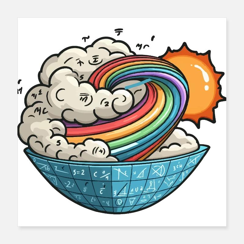 Mathematical Vortex Sun Poster 16" x 16" (40x40 cm)