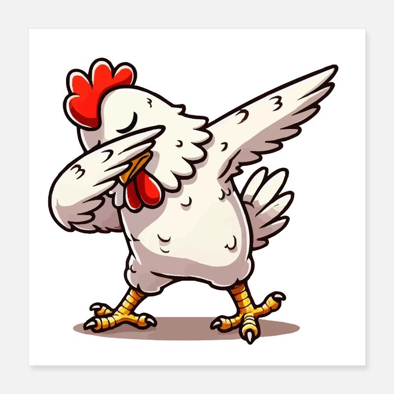 dabbing chicken Poster 16" x 16" (40x40 cm)