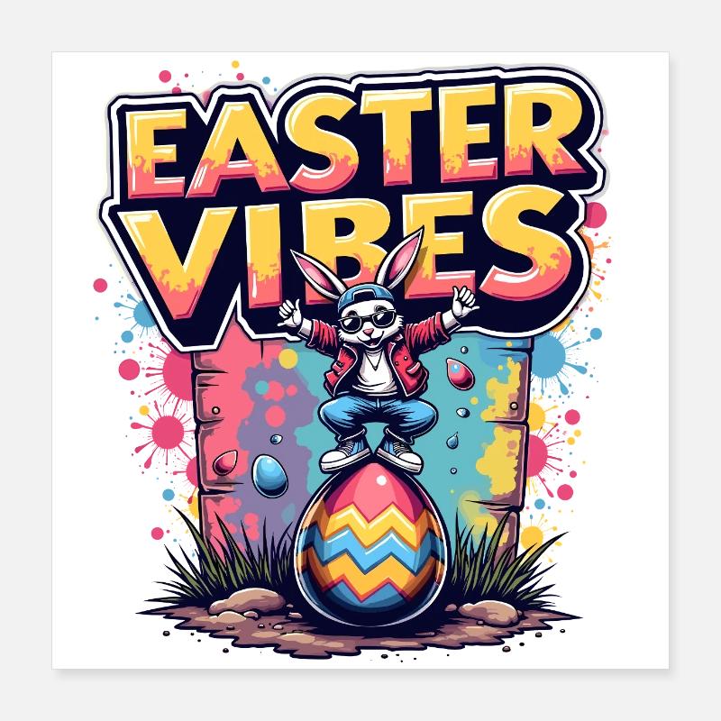 Påskehare vibes Poster 40x40 cm