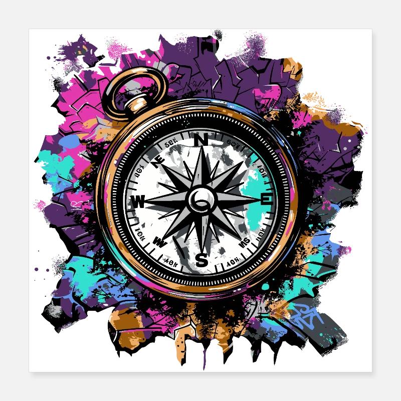 Sailing a compass for the captain Poster 16" x 16" (40x40 cm)