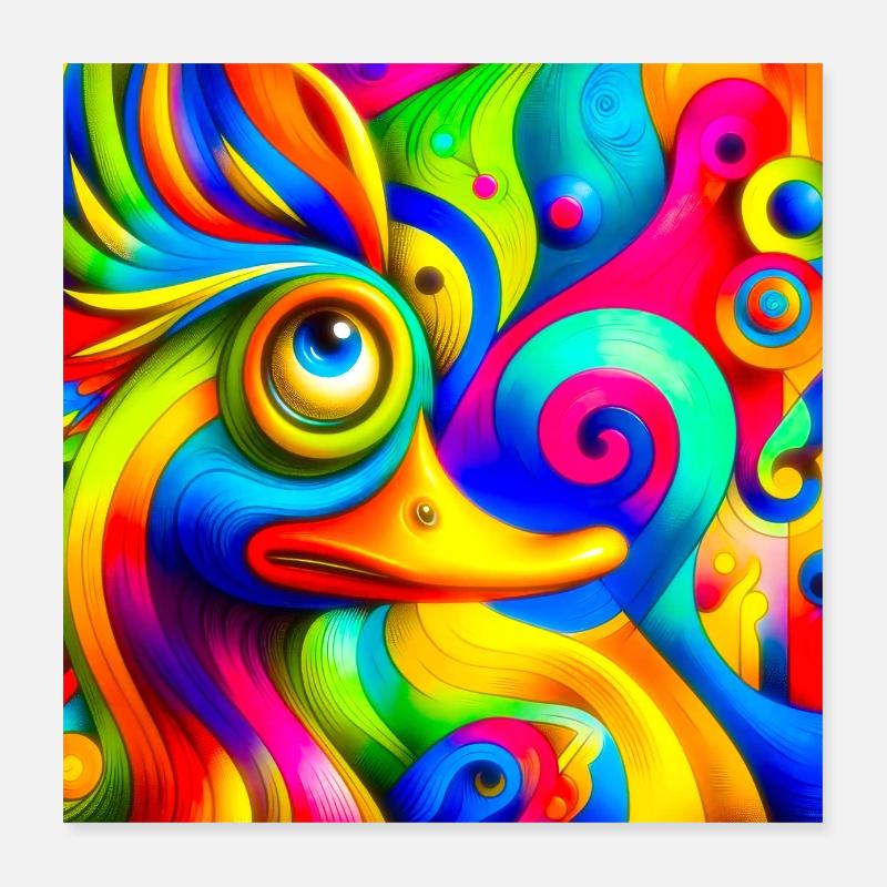 Gemälde von einer ente Poster 40x40 cm