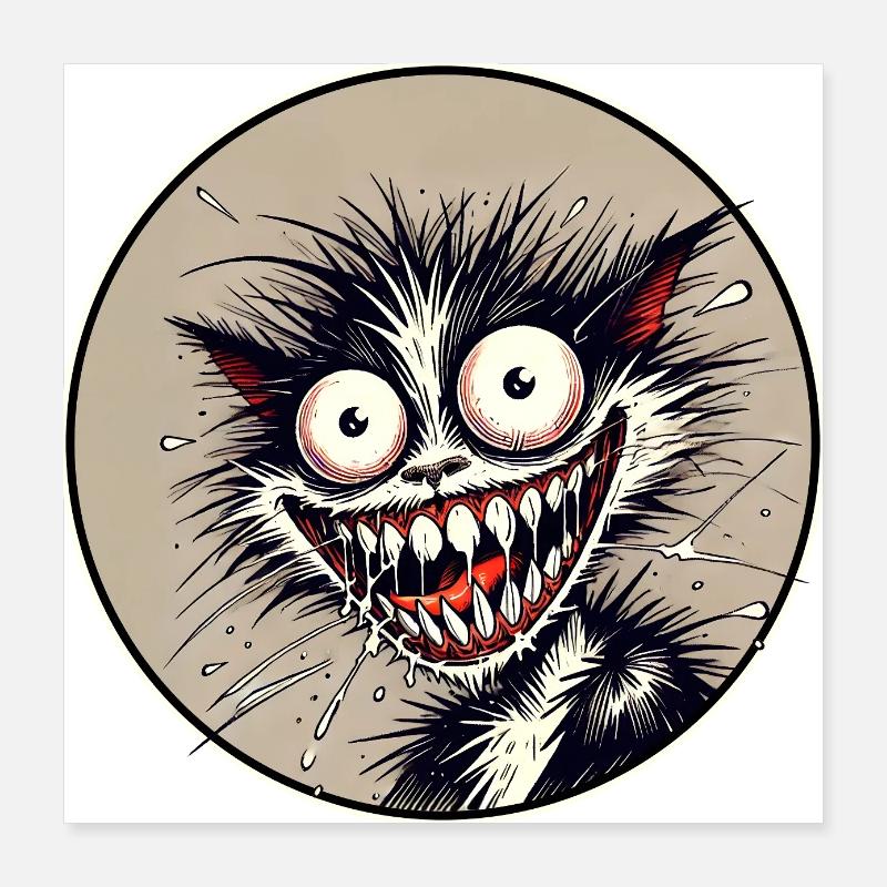 Verrückte Katze Poster 40x40 cm