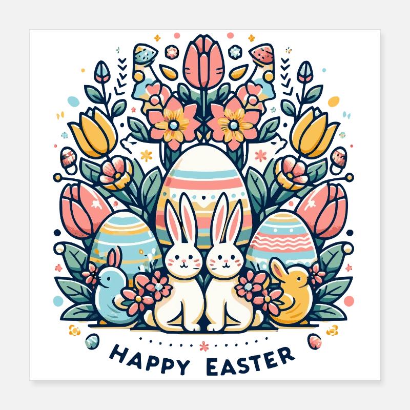 Happy Ester Poster 40x40 cm
