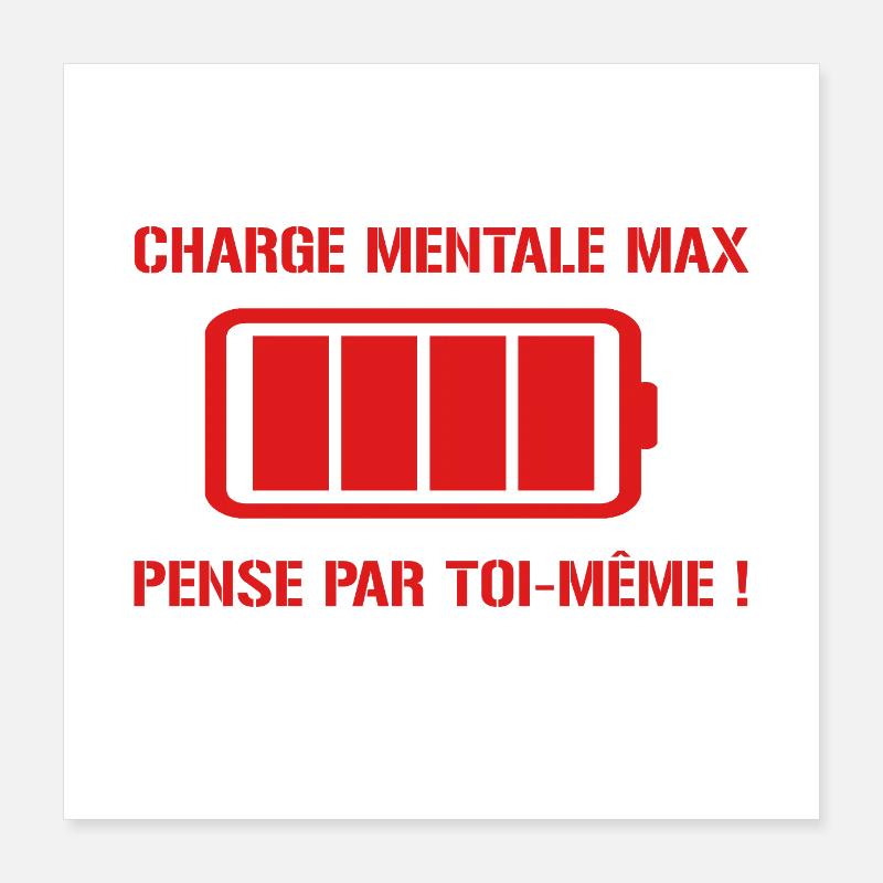 CHARGE MENTALE MAX, PENSE PAR TOI-MÊME! Poster 40 x 40 cm