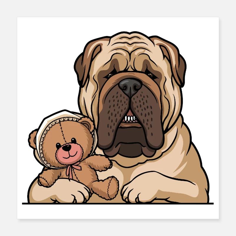 Dogue anglais Poster 40 x 40 cm