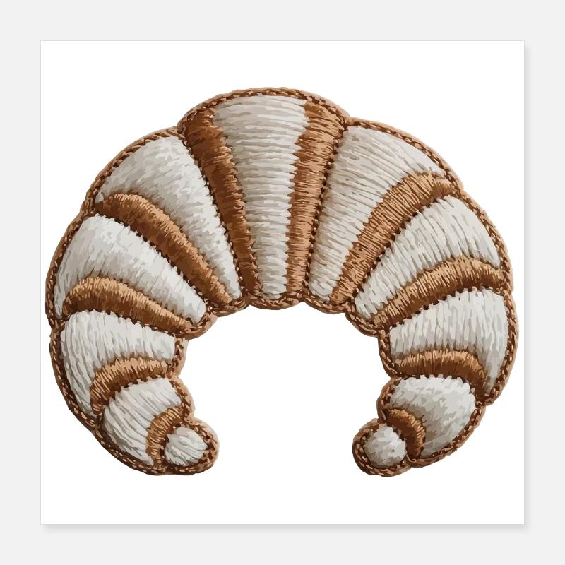 Croissant Brodé Poster 40 x 40 cm